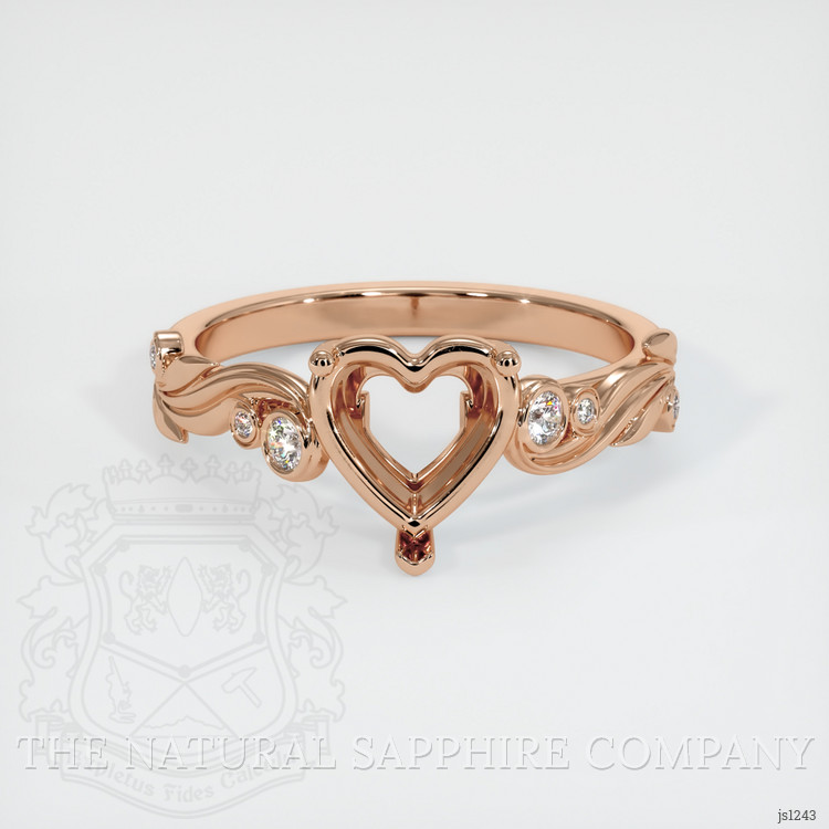 18K Rose Gold Accent Stones Ring Setting