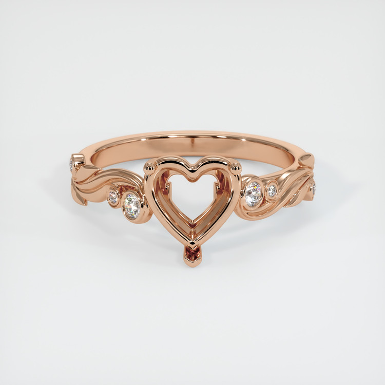 18K Rose Gold Accent Stones Ring Setting