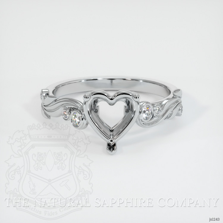 14K White Gold Accent Stones Ring Setting