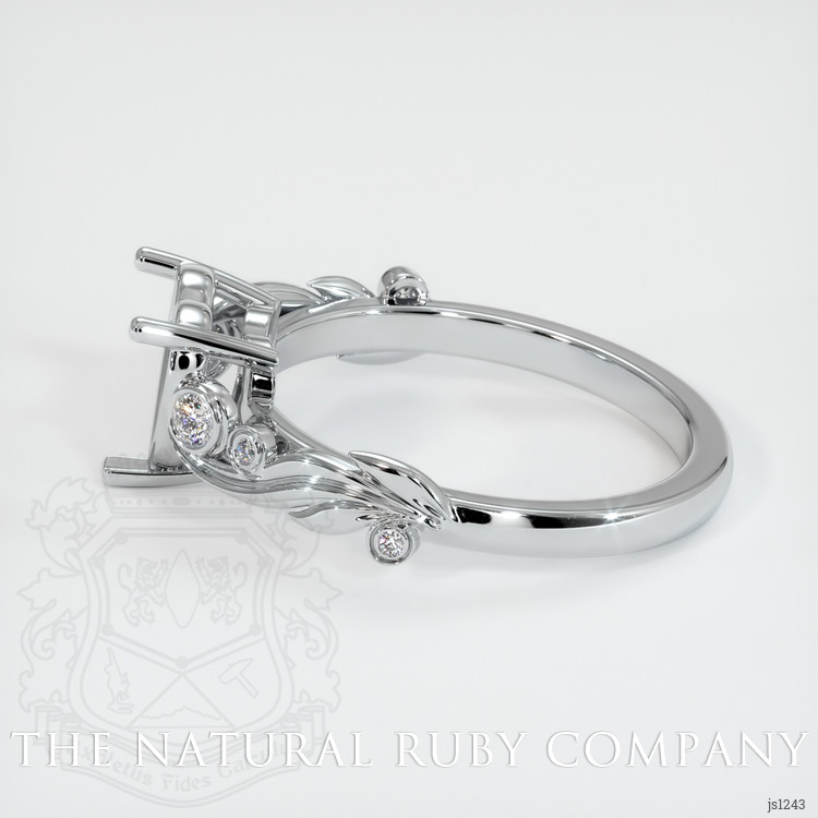 14K White Gold Accent Stones Ring Setting