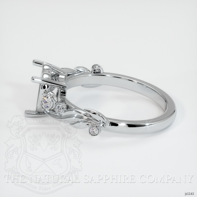 14K White Gold Accent Stones Ring Setting