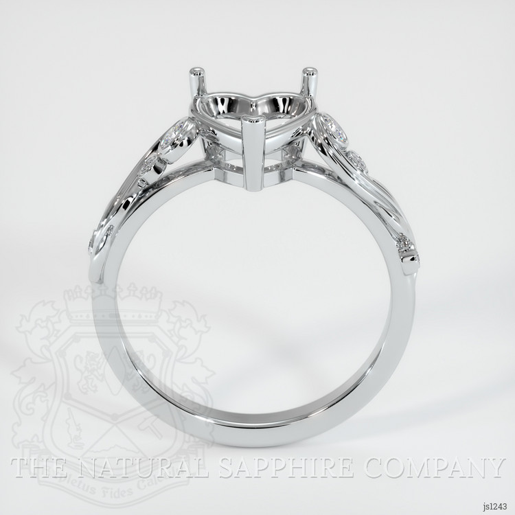 14K White Gold Accent Stones Ring Setting