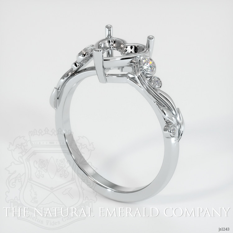 18K White Gold Accent Stones Ring Setting
