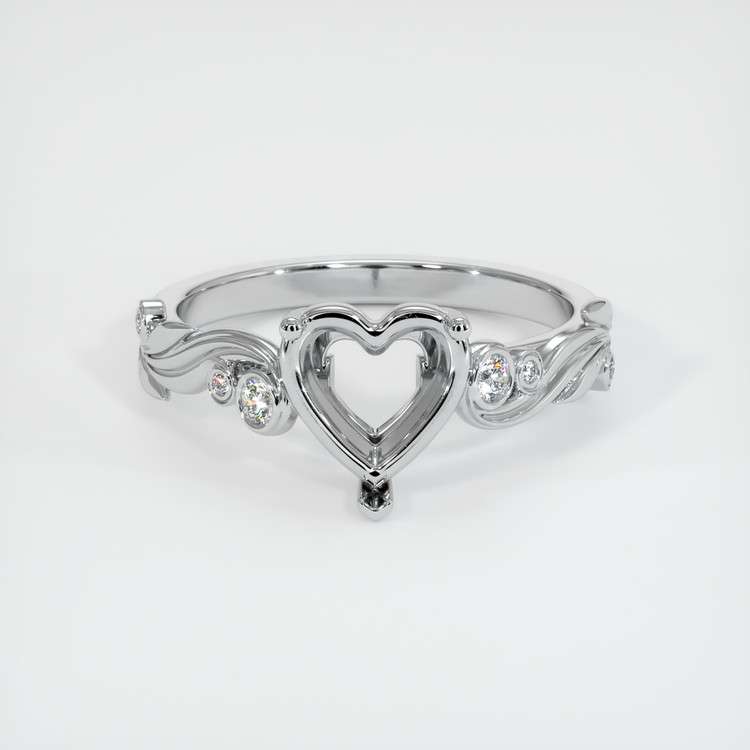 18K White Gold Accent Stones Ring Setting