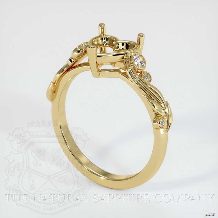 10K Yellow Gold Accent Stones Ring Setting