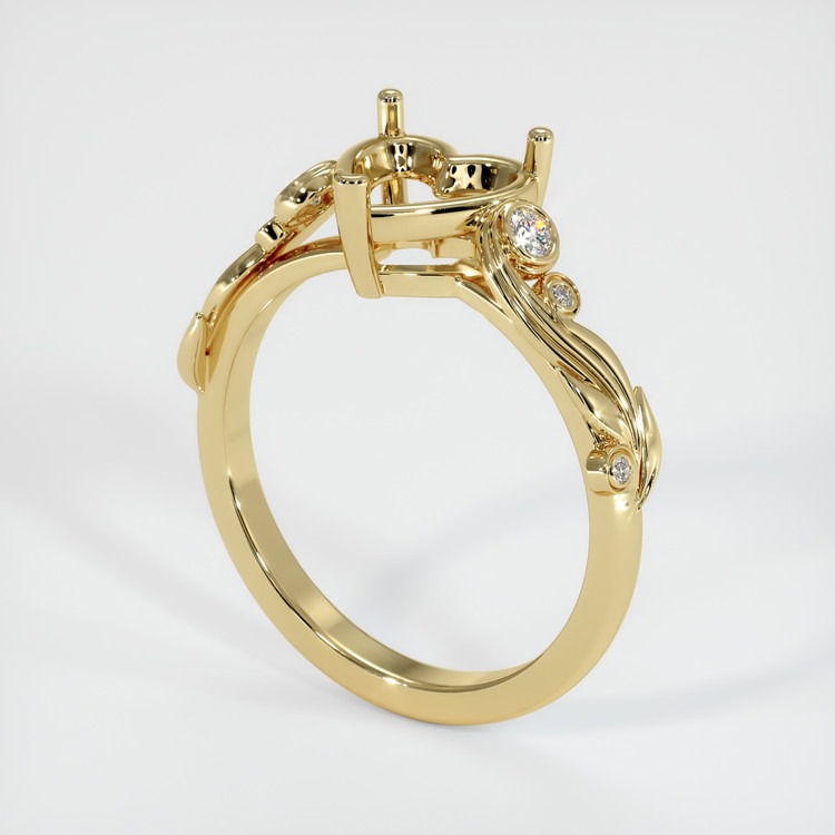 14K Yellow Gold Accent Stones Ring Setting