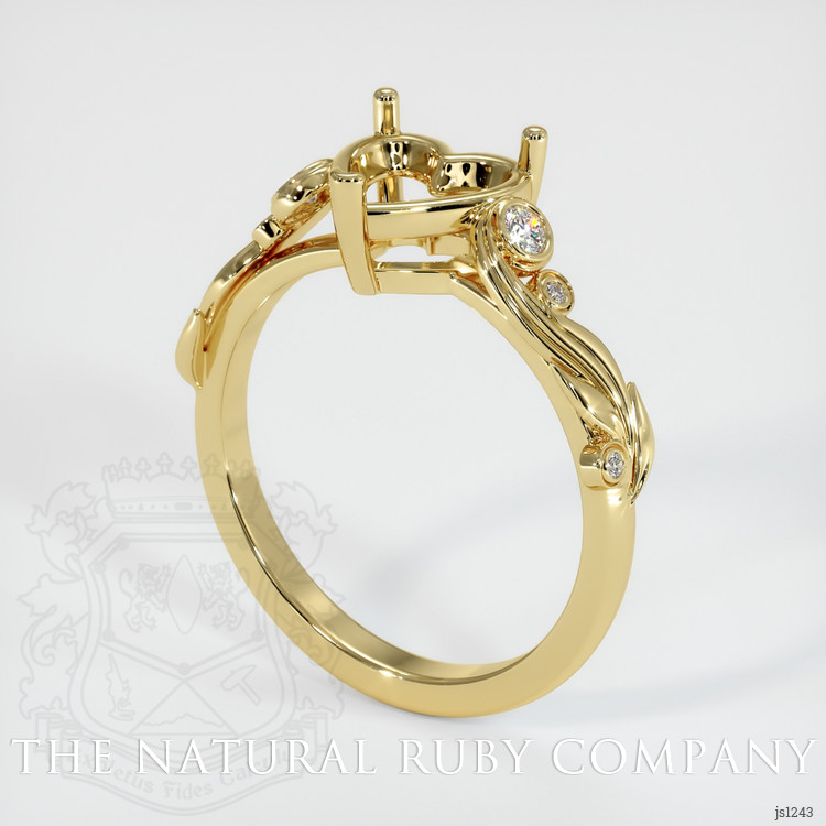 18K Yellow Gold Accent Stones Ring Setting