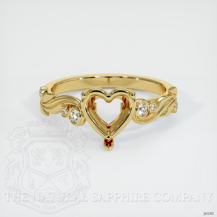 18K Yellow Gold Accent Stones Ring Setting