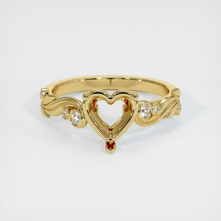 18K Yellow Gold Accent Stones Ring Setting