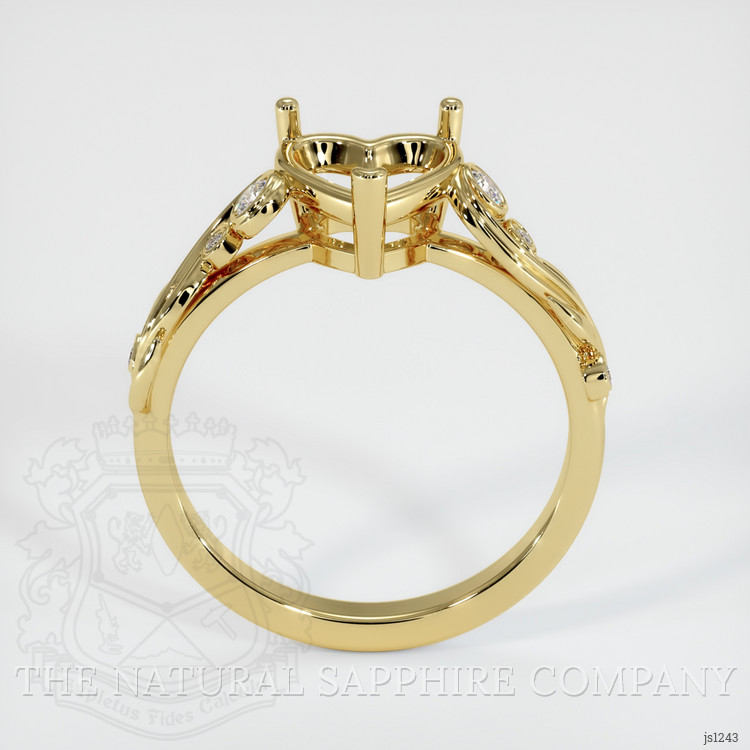 18K Yellow Gold Accent Stones Ring Setting