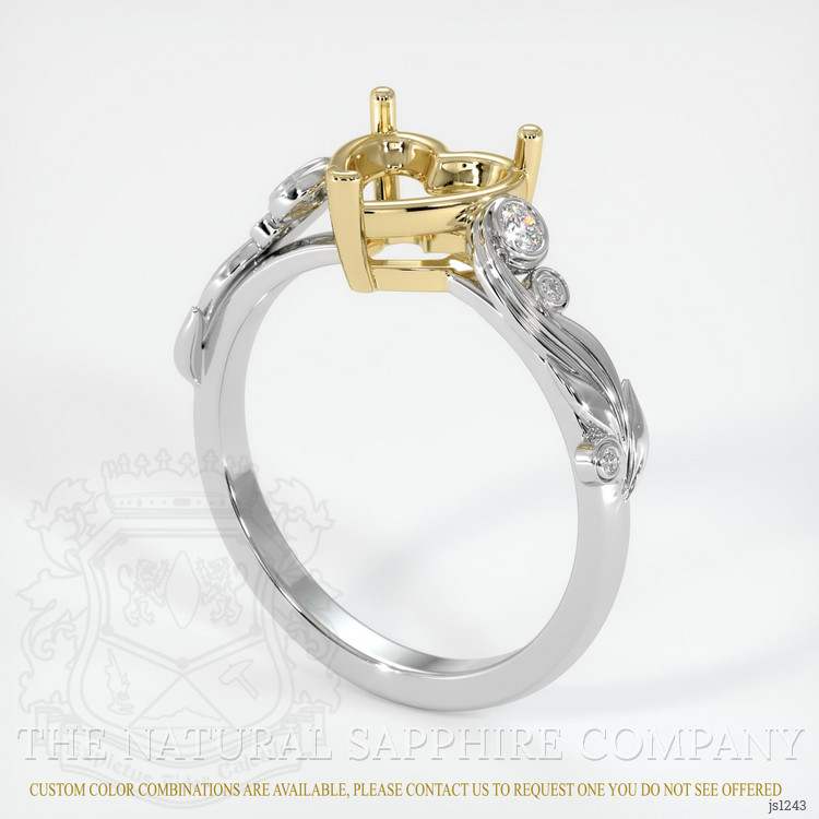 14K Yellow & White Accent Stones Ring Setting