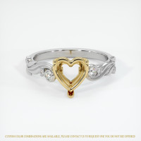 14K Yellow & White Accent Stones Ring Setting Image