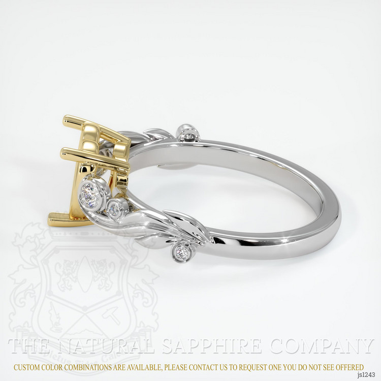 14K Yellow & White Accent Stones Ring Setting