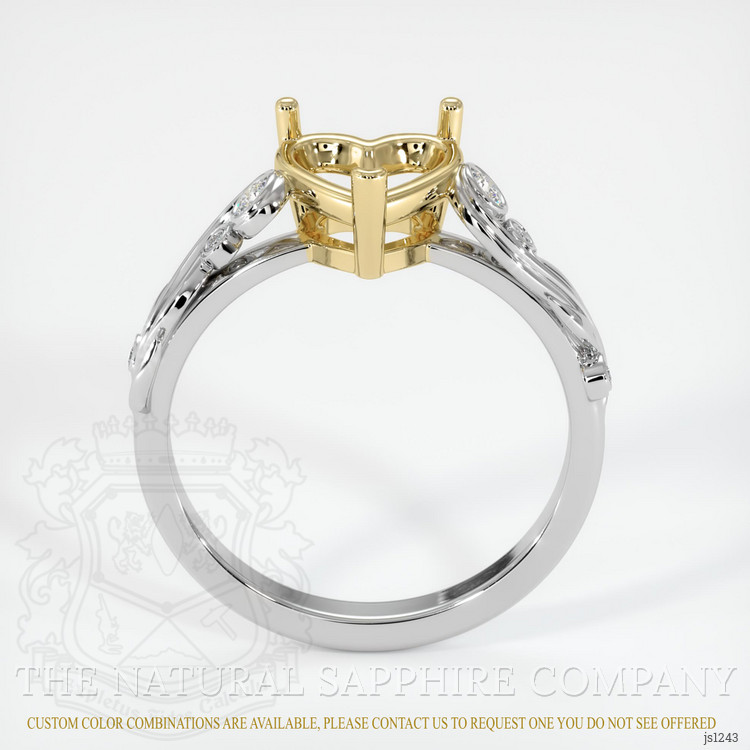 14K Yellow & White Accent Stones Ring Setting