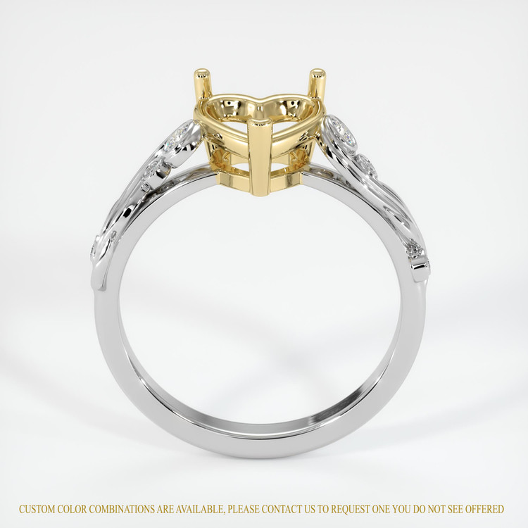 14K Yellow & White Accent Stones Ring Setting