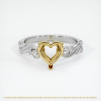 18K Yellow & White Accent Stones Ring Setting Image