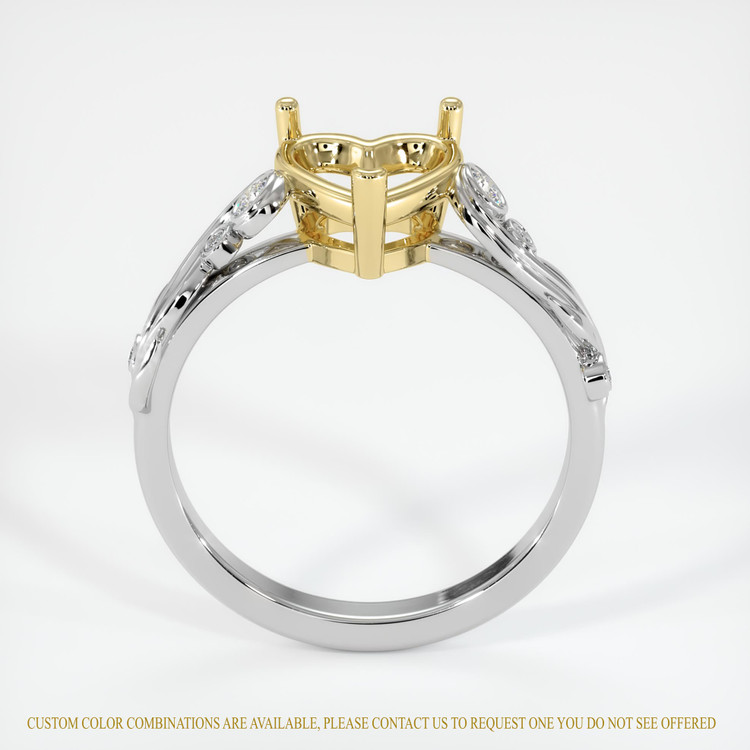 18K Yellow & White Accent Stones Ring Setting