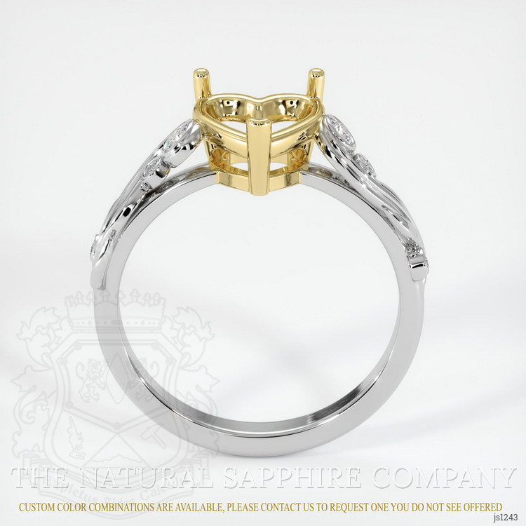 18K Yellow & White Accent Stones Ring Setting