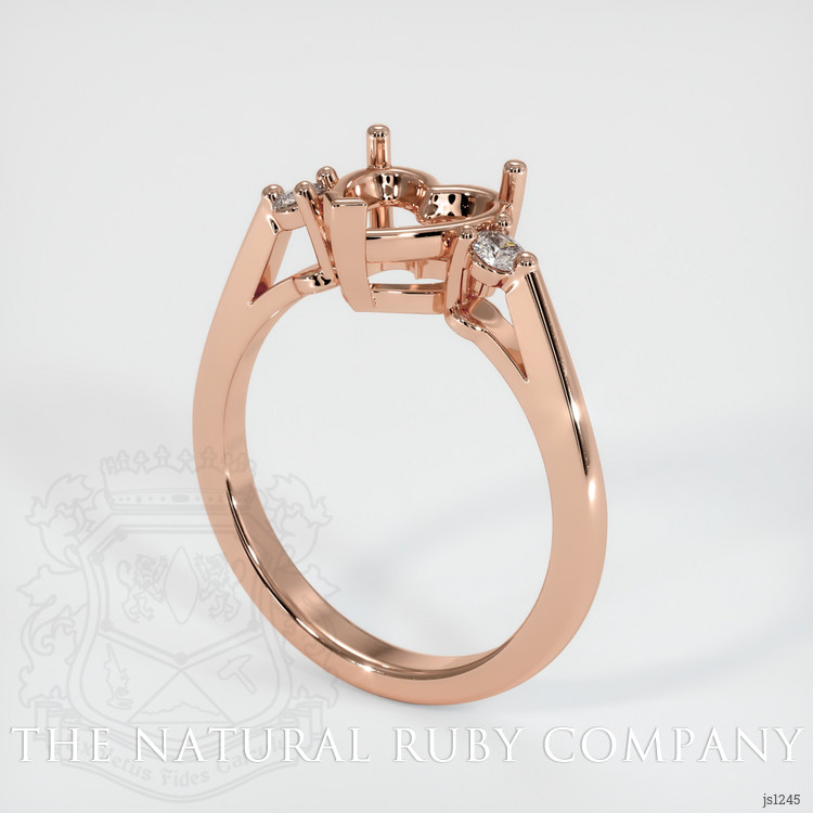 14K Rose Gold Three Stone Ring Setting