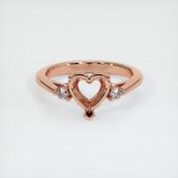 14K Rose Gold Three Stone Ring Setting Image
