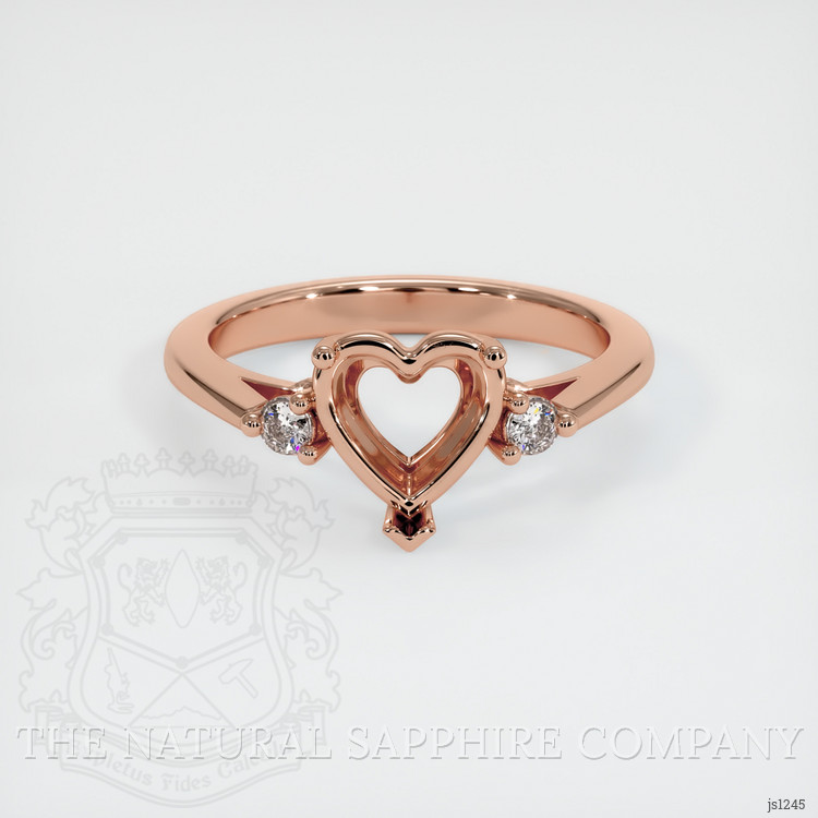 14K Rose Gold Three Stone Ring Setting