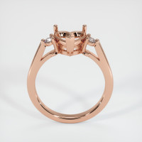 14K Rose Gold Three Stone Ring Setting Image