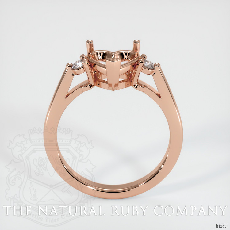 14K Rose Gold Three Stone Ring Setting