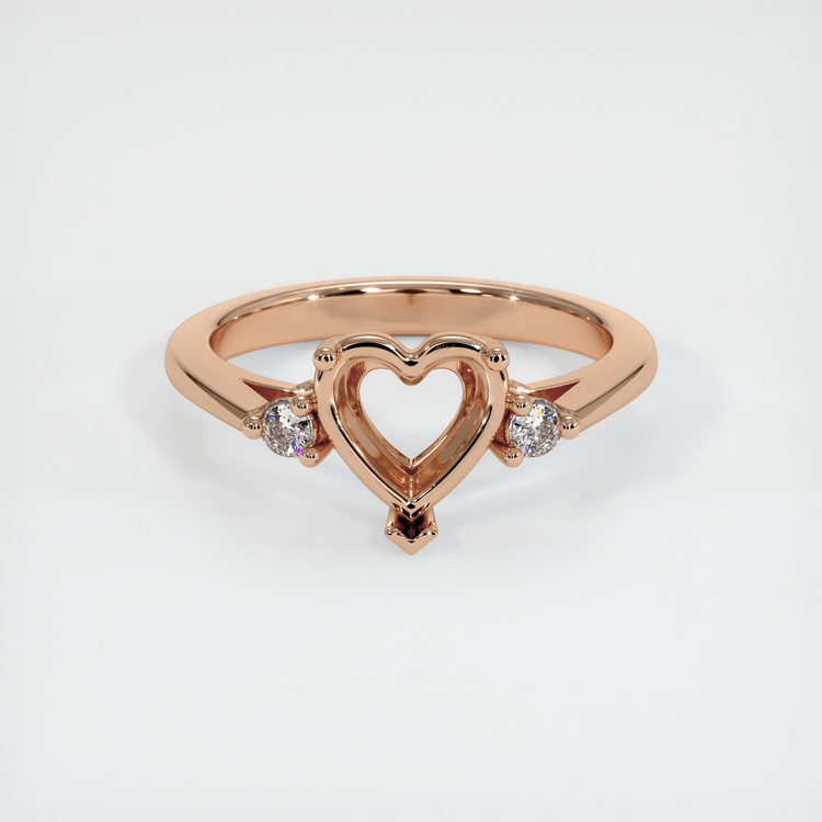 18K Rose Gold Three Stone Ring Setting