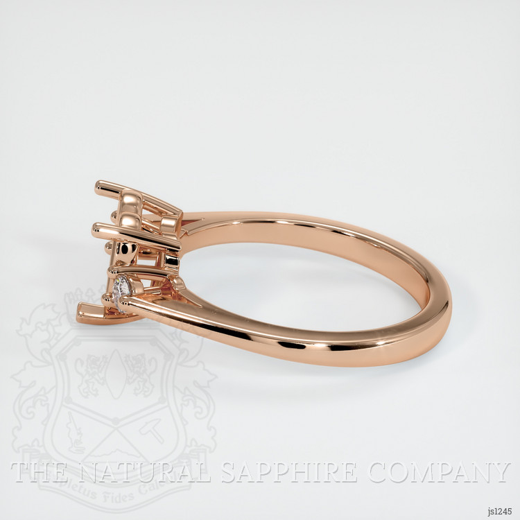 18K Rose Gold Three Stone Ring Setting