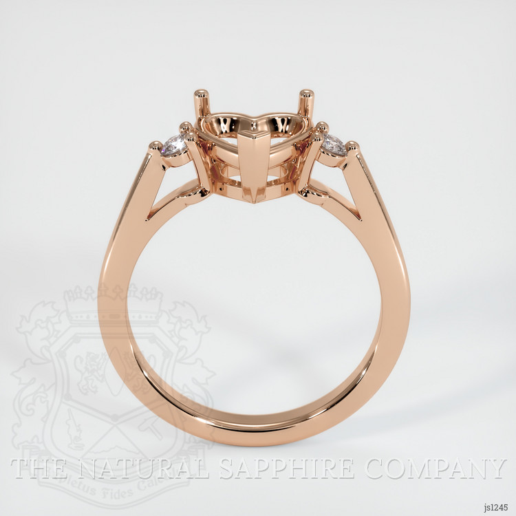 18K Rose Gold Three Stone Ring Setting