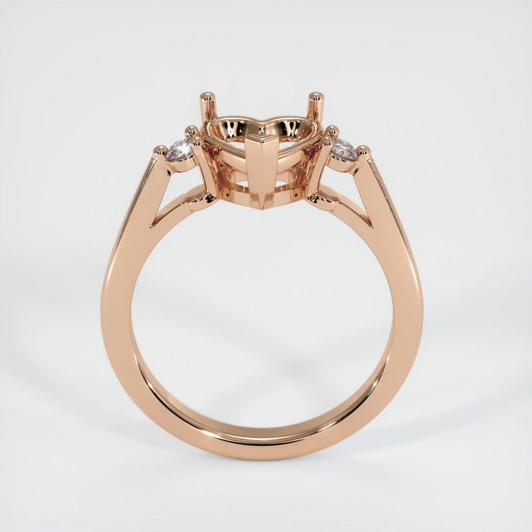 18K Rose Gold Three Stone Ring Setting
