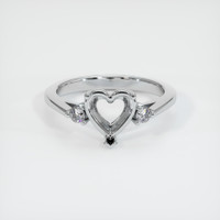 10K White Gold Three Stone Ring Setting Image