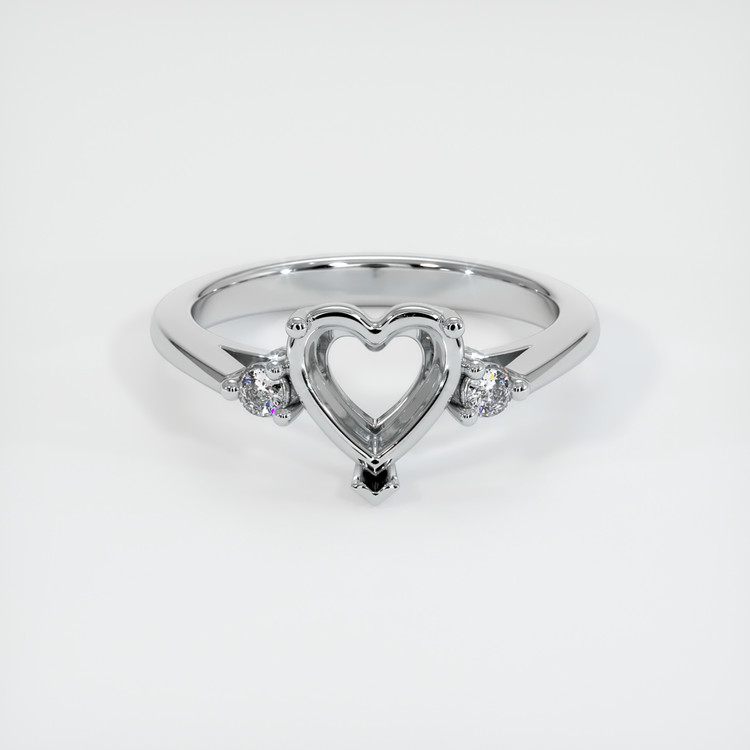 14K White Gold Three Stone Ring Setting