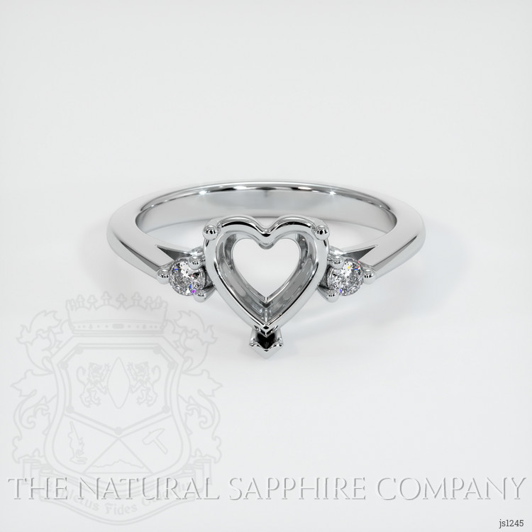 14K White Gold Three Stone Ring Setting