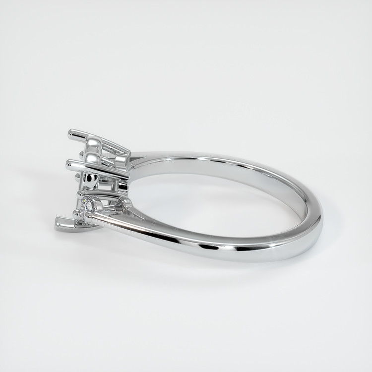 14K White Gold Three Stone Ring Setting