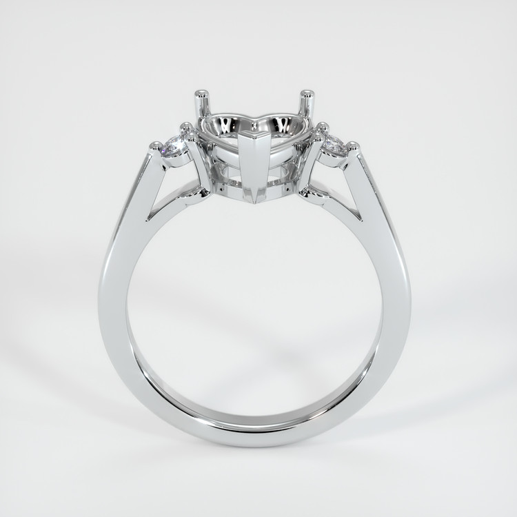 14K White Gold Three Stone Ring Setting