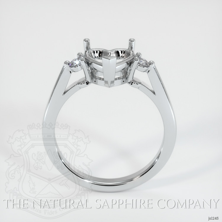 14K White Gold Three Stone Ring Setting