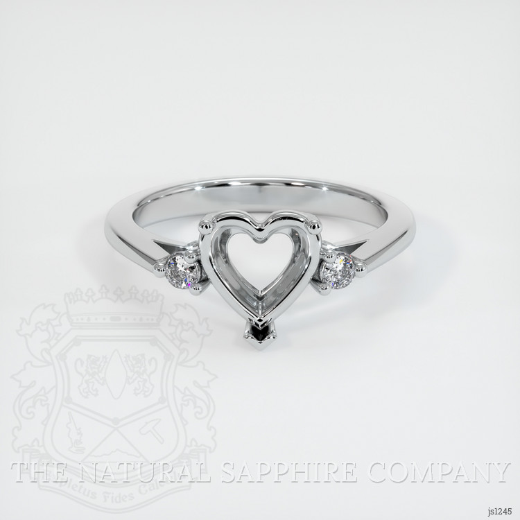 18K White Gold Three Stone Ring Setting