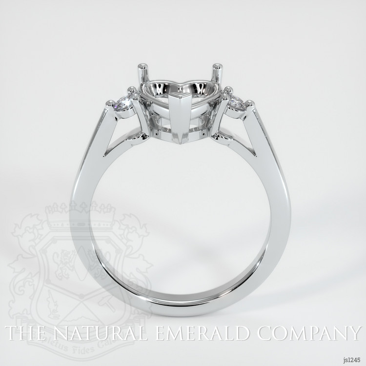18K White Gold Three Stone Ring Setting