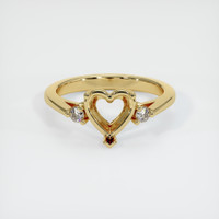 10K Yellow Gold Three Stone Ring Setting Image