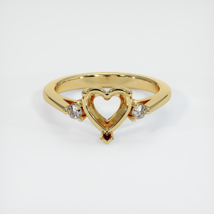 14K Yellow Gold Three Stone Ring Setting