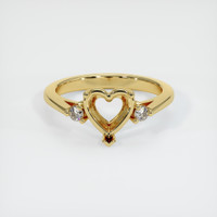 18K Yellow Gold Three Stone Ring Setting Image