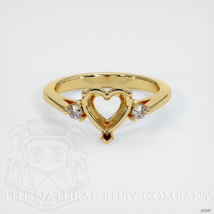 18K Yellow Gold Three Stone Ring Setting