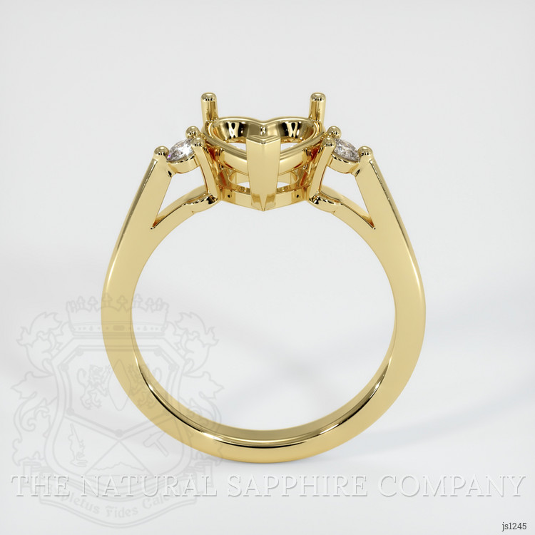 18K Yellow Gold Three Stone Ring Setting