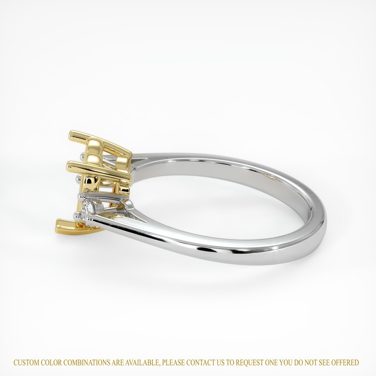 14K Yellow & White Three Stone Ring Setting