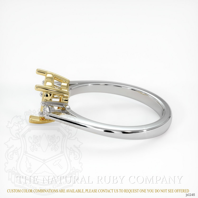 14K Yellow & White Three Stone Ring Setting