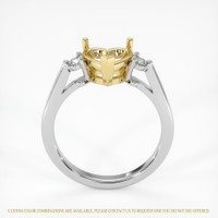 14K Yellow & White Three Stone Ring Setting Image