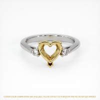 18K Yellow & White Three Stone Ring Setting Image