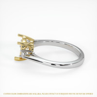 18K Yellow & White Three Stone Ring Setting Image