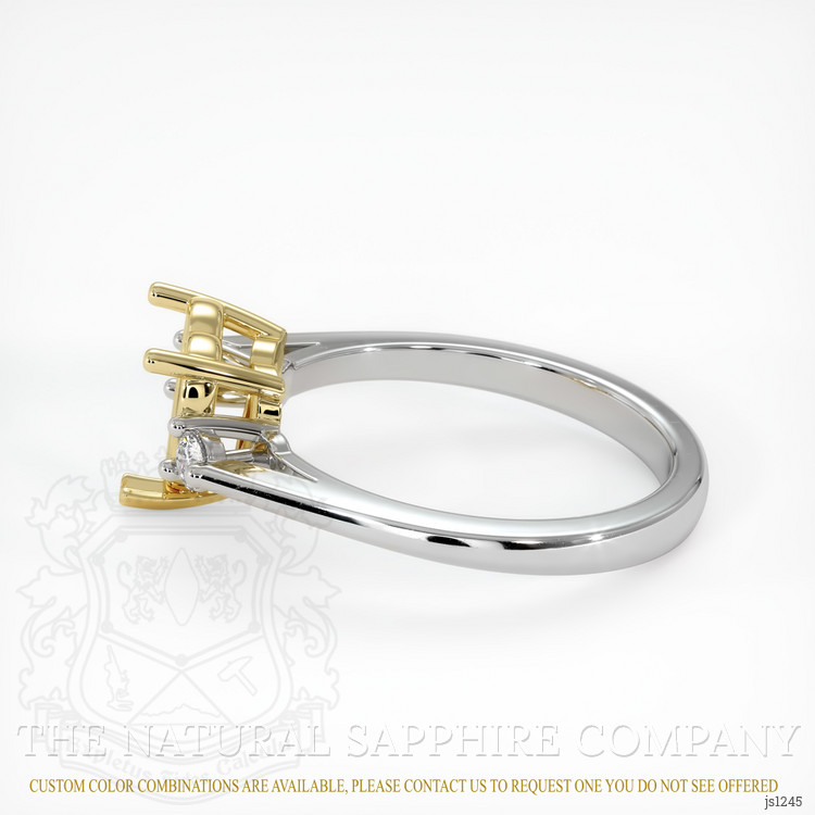 18K Yellow & White Three Stone Ring Setting